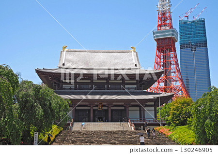 增上寺本堂及東京鐵塔 [東京都港區] 130246905