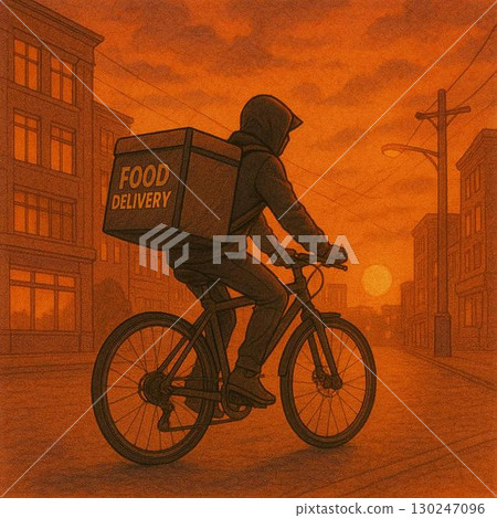 Food delivery at dusk 130247096