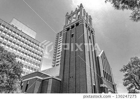The United Church of Christ in Japan, Kobe Eiko Church (red brick church) steeple, Shimoyamate-dori, Chuo-ku, Kobe 130247275