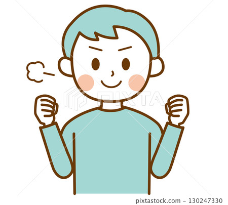 Illustration of a man posing with enthusiasm Illustration of a man posing with enthusiasm 130247330