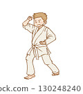 Illustration of a boy posing in karate 130248240