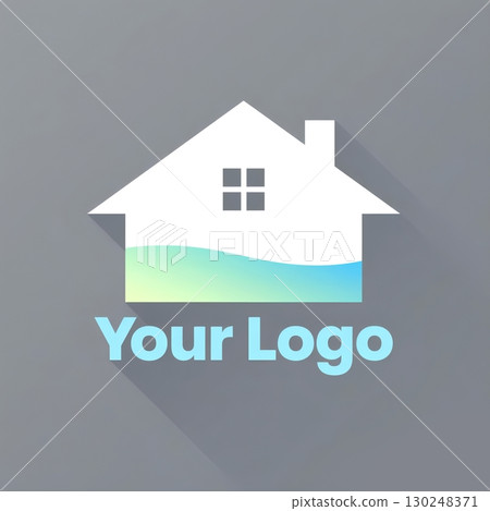 House Logo Design with Water and Shadow Effect for Real Estate Company 130248371