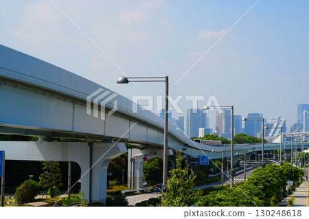 Yurikamome Line seen from the park Yurikamome Line seen from the park 130248618