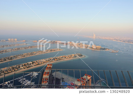 The view from the 54th floor of The Palm Tower, blue sky and sunset The view from the 54th floor of The Palm Tower, blue sky and sunset 130248920