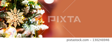 Christmas tree and illumination of Christmas decorations [ Image of the end of the year ] 130248946