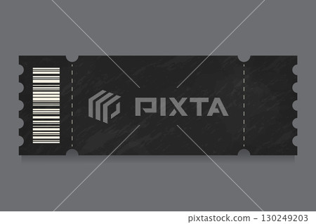 Empty ticket template dark chalk texture vector illustration. 130249203