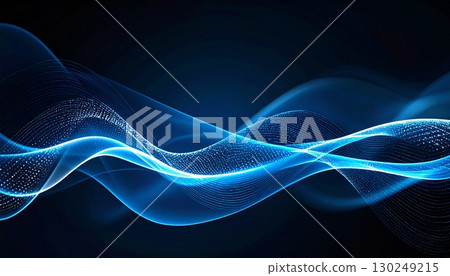 Abstract digital background with blue light waves 130249215