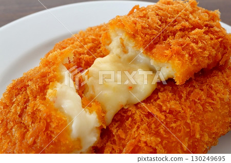 Creamy crab croquettes on the table background 130249695