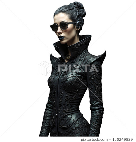 Woman in leather dress Woman in leather dress 130249829