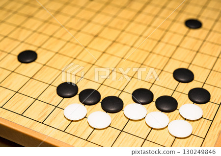 Go is a board game that is said to have originated in China. [Image of a Go game] 130249846
