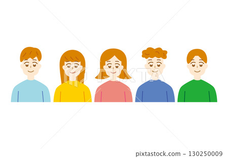 People lining up Young men and women 130250009