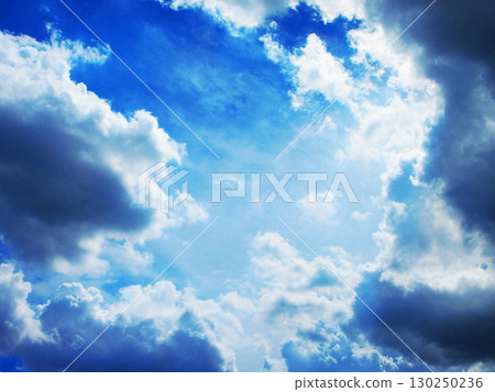 炎熱天氣下藍天白雲的盛夏風景，拍攝於 2025 年 130250236