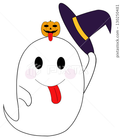The ghost of a ghost and a pumpkin 130250481