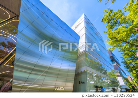 Tokyo cityscape in Japan, overlooking the lush greenery of Omotesando, Tokyo 130250524