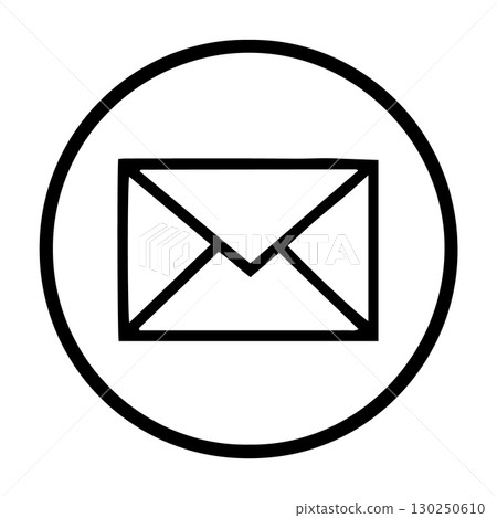 envelope vector icon circle line 130250610