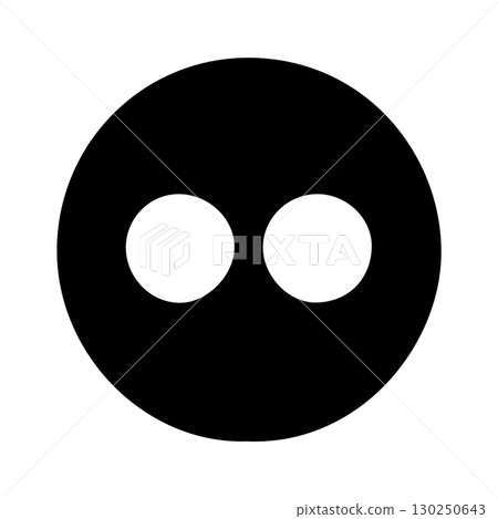 white double dot icon on black background 130250643