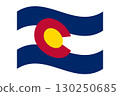 Wavy Flag of Colorado, isolated on transparent background. Civil and state flag of Colorado. Vector illustration 130250685