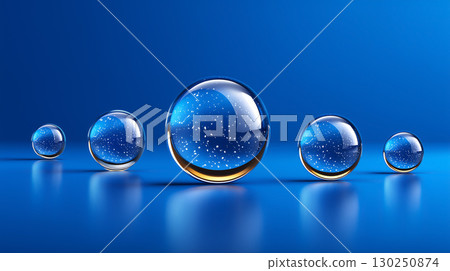 Abstract background design with blue spheres 130250874