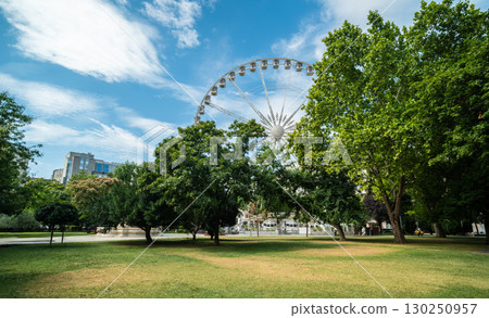 Ferris Wheel Budapest Eye Behind Summer Trees 130250957