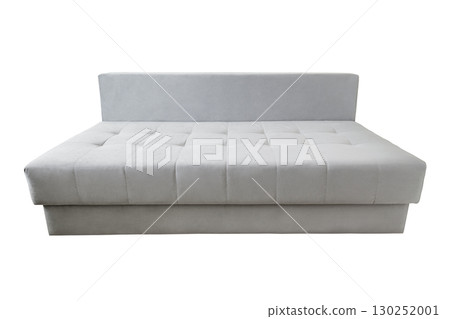 grey folding sofa on white background with clipping path 130252001