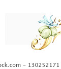 Olives and olive oil in a watercolor illustration celebrating Italian cuisine and nature frame, border, arrangement 130252171
