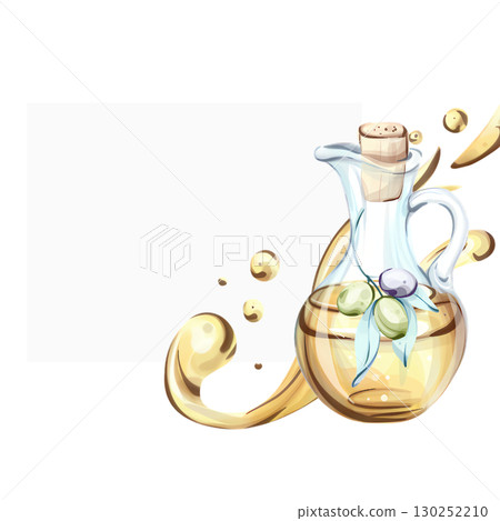 Exploring the beauty of olives and olive oil in watercolor illustrations inspired by nature and Italian cuisine frame, border, arrangement Exploring the beauty of olives and olive oil in watercolor illustrations inspired by nature and Italian cuisine frame, border, arrangement 130252210