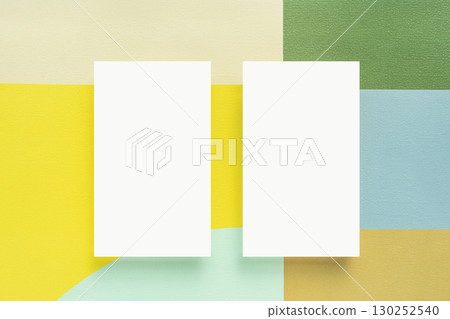 Colorful color palette and business card mockup 130252540