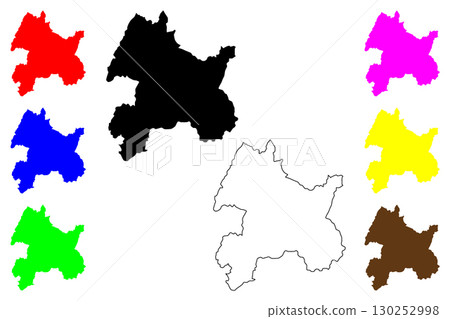Nagano city (Japan, Nihon-koku or Nippon-koku, Chubu region) map vector illustration, scribble sketch Nagano-shi map 130252998