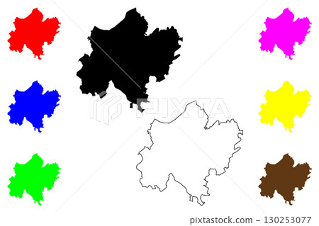 Narita city (Japan, Nihon-koku or Nippon-koku, Kanto region) map vector illustration, scribble sketch Narita-shi map 130253077