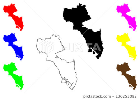 Nishinomiya city (Japan, Nihon-koku or Nippon-koku, Kansai region) map vector illustration, scribble sketch Nishinomiya-shi map Nishinomiya city (Japan, Nihon-koku or Nippon-koku, Kansai region) map vector illustration, scribble sketch Nishinomiya-shi map 130253082