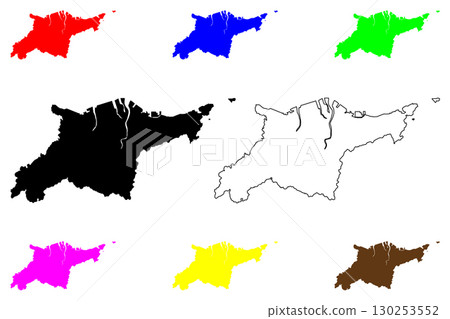 Oita city (Japan, Nihon-koku or Nippon-koku, Kyushu region) map vector illustration, scribble sketch Oita-shi map Oita city (Japan, Nihon-koku or Nippon-koku, Kyushu region) map vector illustration, scribble sketch Oita-shi map 130253552