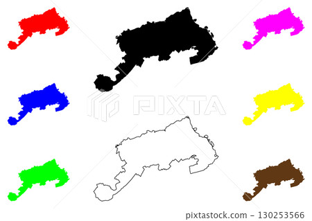 Sakado city (Japan, Nihon-koku or Nippon-koku, Kanto region) map vector illustration, scribble sketch Sakado-shi map Sakado city (Japan, Nihon-koku or Nippon-koku, Kanto region) map vector illustration, scribble sketch Sakado-shi map 130253566