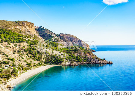 Coast landscape, cliffs in Andalusia Spain 130253596