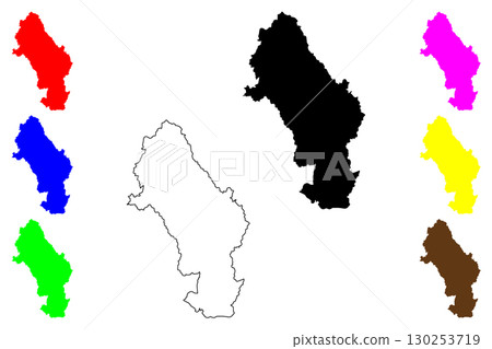 Sano city (Japan, Nihon-koku or Nippon-koku, Kanto region) map vector illustration, scribble sketch Sano-shi map 130253719