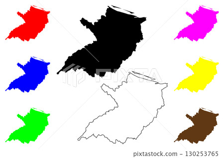 Tama city (Japan, Nihon-koku or Nippon-koku, Kanto region) map vector illustration, scribble sketch Tama-shi map 130253765