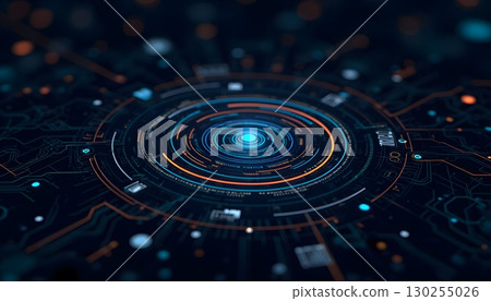 Colorful Abstract Digital Circuit Board Technology Pattern Background Design 130255026