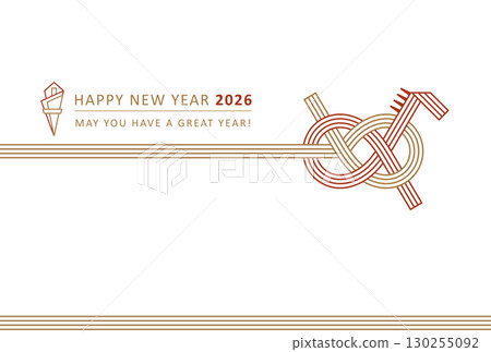 2026 Year of the Horse New Year's Card - Simple and stylish horse mizuhiki 130255092