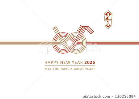 2026 Year of the Horse New Year's Card - Stylish and simple horse mizuhiki 2026 Year of the Horse New Year's Card - Stylish and simple horse mizuhiki 130255094
