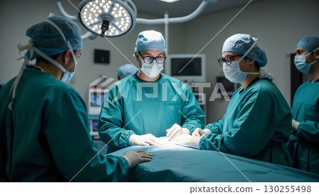 Surgical Team Performing Operation in Modern Hospital Setting with Advanced Medical Equipment Surgical Team Performing Operation in Modern Hospital Setting with Advanced Medical Equipment 130255498
