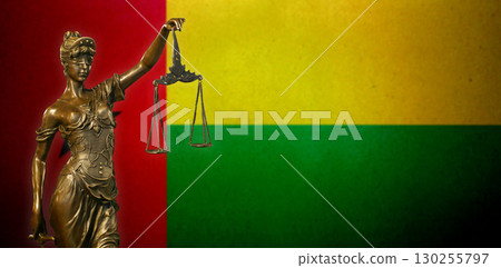 Lady Justice before a flag of Guinea-Bissau Lady Justice before a flag of Guinea-Bissau 130255797