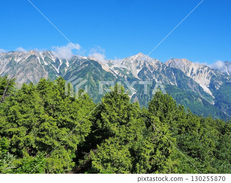 Nagano Prefecture, Hakuba mountain range seen from Happo-one ridge, August 130255870