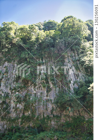 Rock wall with columnar joints Takachiho Gorge, Miyazaki Prefecture Rock wall with columnar joints Takachiho Gorge, Miyazaki Prefecture 130256091