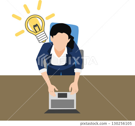Illustration of a businesswoman with an idea 130256105