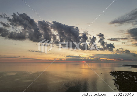 Sunset clouds over the Adriatic coast. Istria, Croatia. Sunset clouds over the Adriatic coast. Istria, Croatia. 130256349