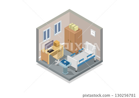 Isometric bedroom 130256781