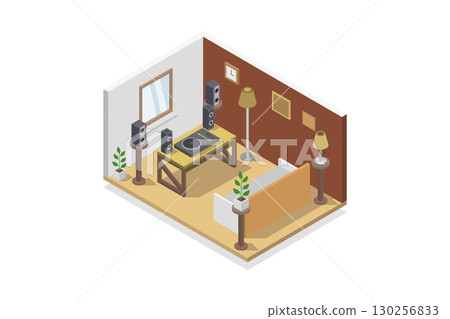 Isometric DJ room Isometric DJ room 130256833