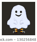 Cute ghost illustration with face and legs Halloween character 130256848