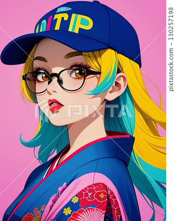 Female character wearing kimono 130257198