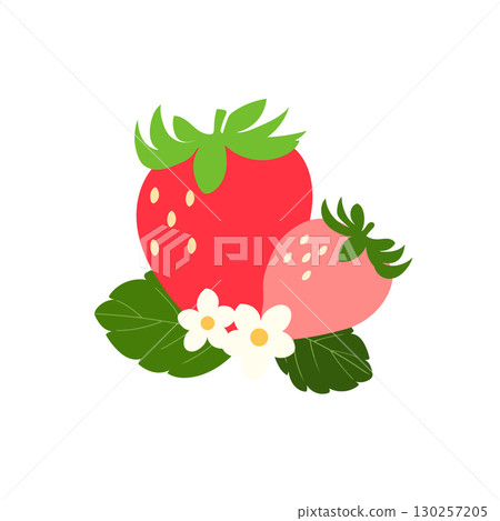 Strawberries and flowers 130257205