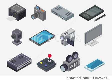 Isometric technological objects 130257319
